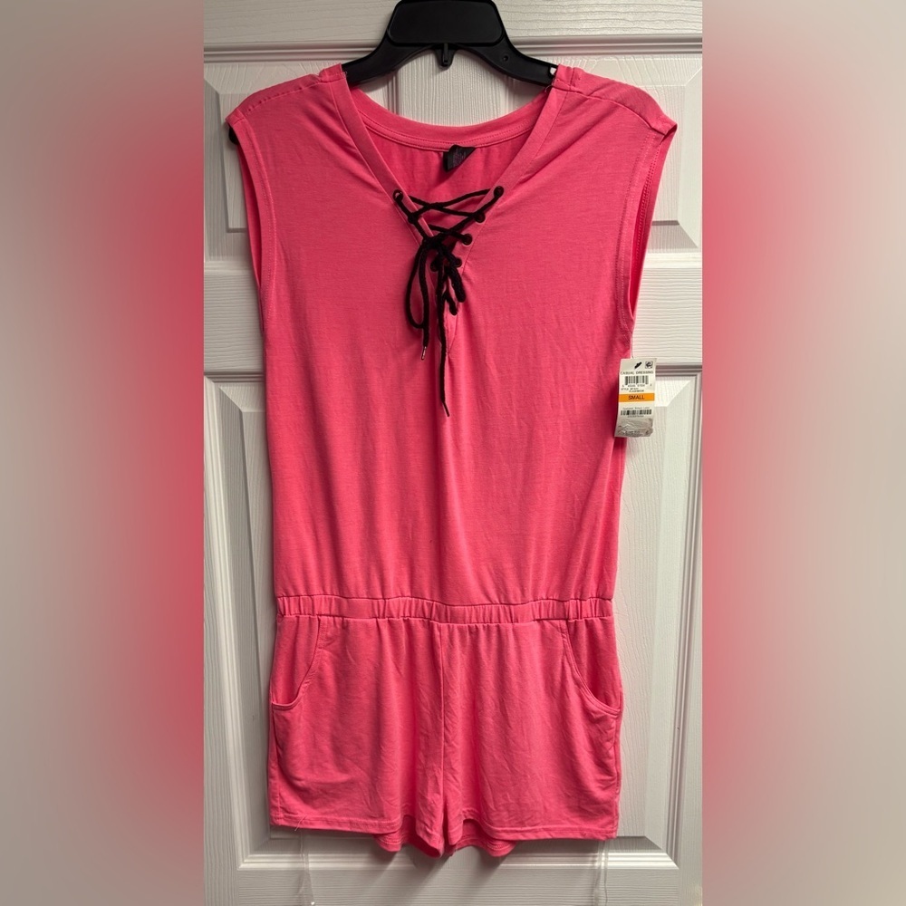 NWT Material Girl Active Lace Front Romper Size Small